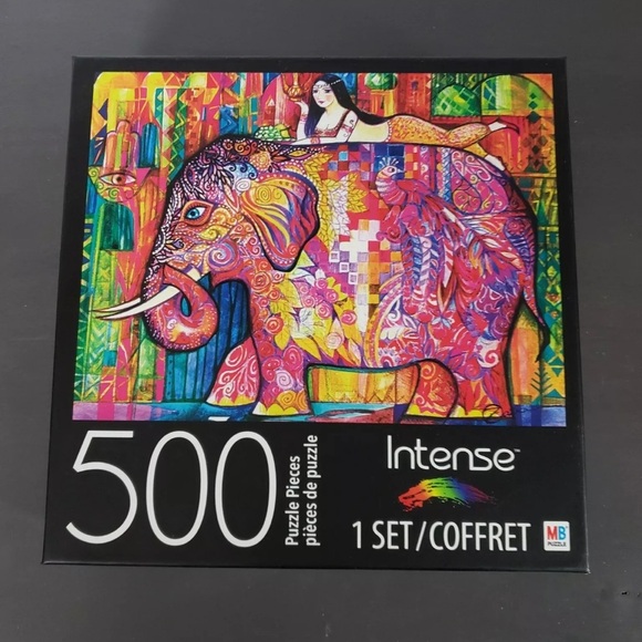 BNIB Sealed 500 Piece Intense “Pink Elephant” Puzzle 18”x 24” (2018) Hasbro MB - Picture 1 of 5
